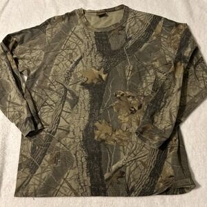 Vintage 80s Realtree Camouflage Long‎ Sleeve T-Shirt Men's Size XL  USA